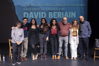Participantes en la mesa redonda organizada con motivo del Premio Internacional de Periodismo David Beriain.