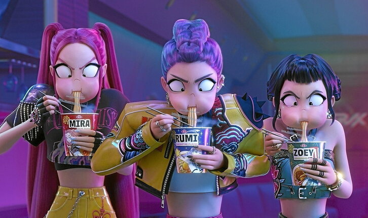 Fotograma de la película «Las guerreras K-Pop», que arrasa entre  el público infantil.