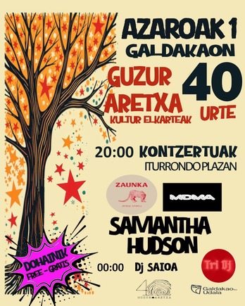 Guzur Aretxak prestatutako egitaruaren kartela, irudian