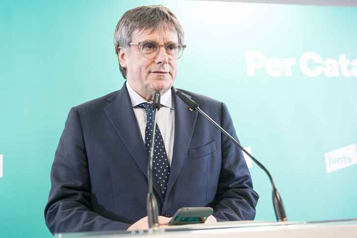Puigdemont, el lunes en Perpinya.