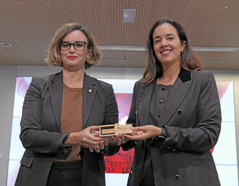 Etxanobe y Berrojalbiz, en la presentación del proyecto de cuentas.