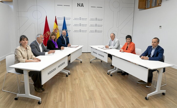 Gobierno navarro y EH Bildu escenificaron el séptimo acuerdo presupuestario.