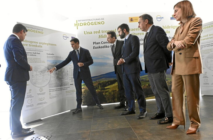 El acto de presentación de la red troncal de hidrógeno se llevó a cabo en el Puerto de Bilbo.