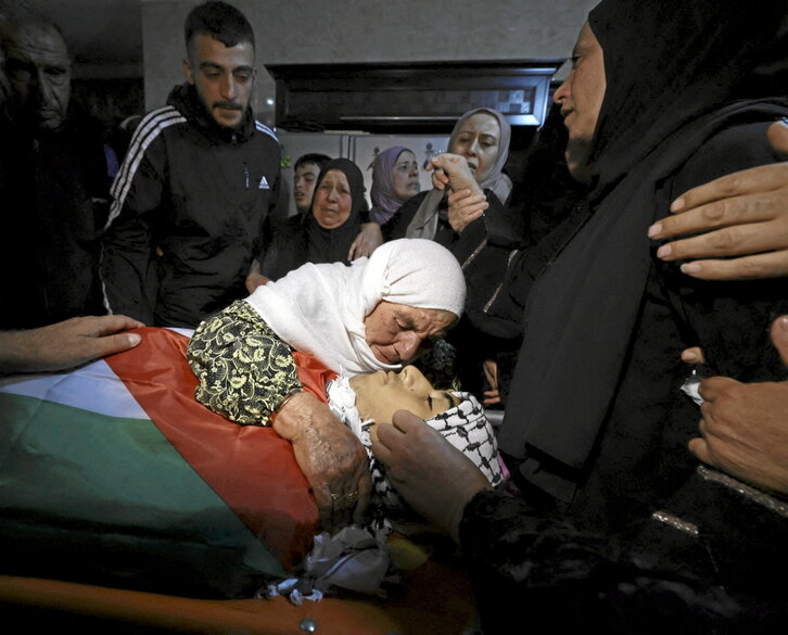 Funeral del Jaamel Hanai, de 17 años, al que el Ejército mató ayer cerca de Nablús.