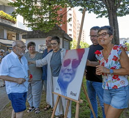 Imagen del acto de recuerdo celebrado el 29 de junio en la plaza Olaeta.