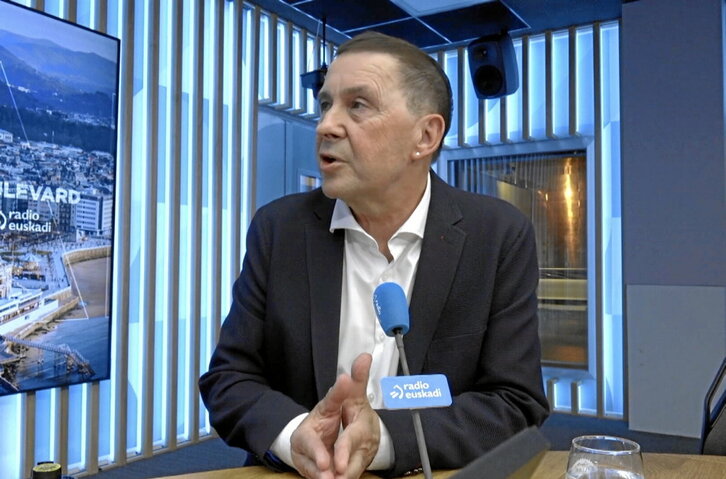 El secretario general de EH Bildu, Arnaldo Otegi, en un momento de la entrevista.