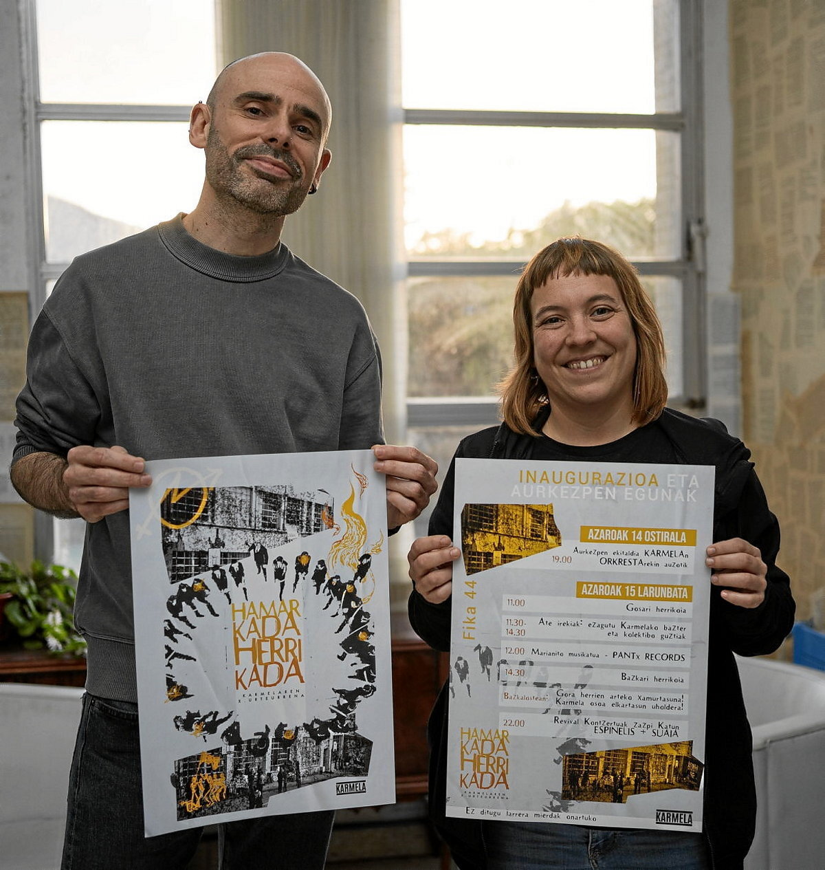 Ibai Atutxa eta Ane Hernandez, Karmelako kideak. (Aritz LOIOLA / FOKU)