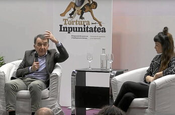 Iñigo Iruin, en la jornada de la Red de Personas Torturadas de Nafarroa.