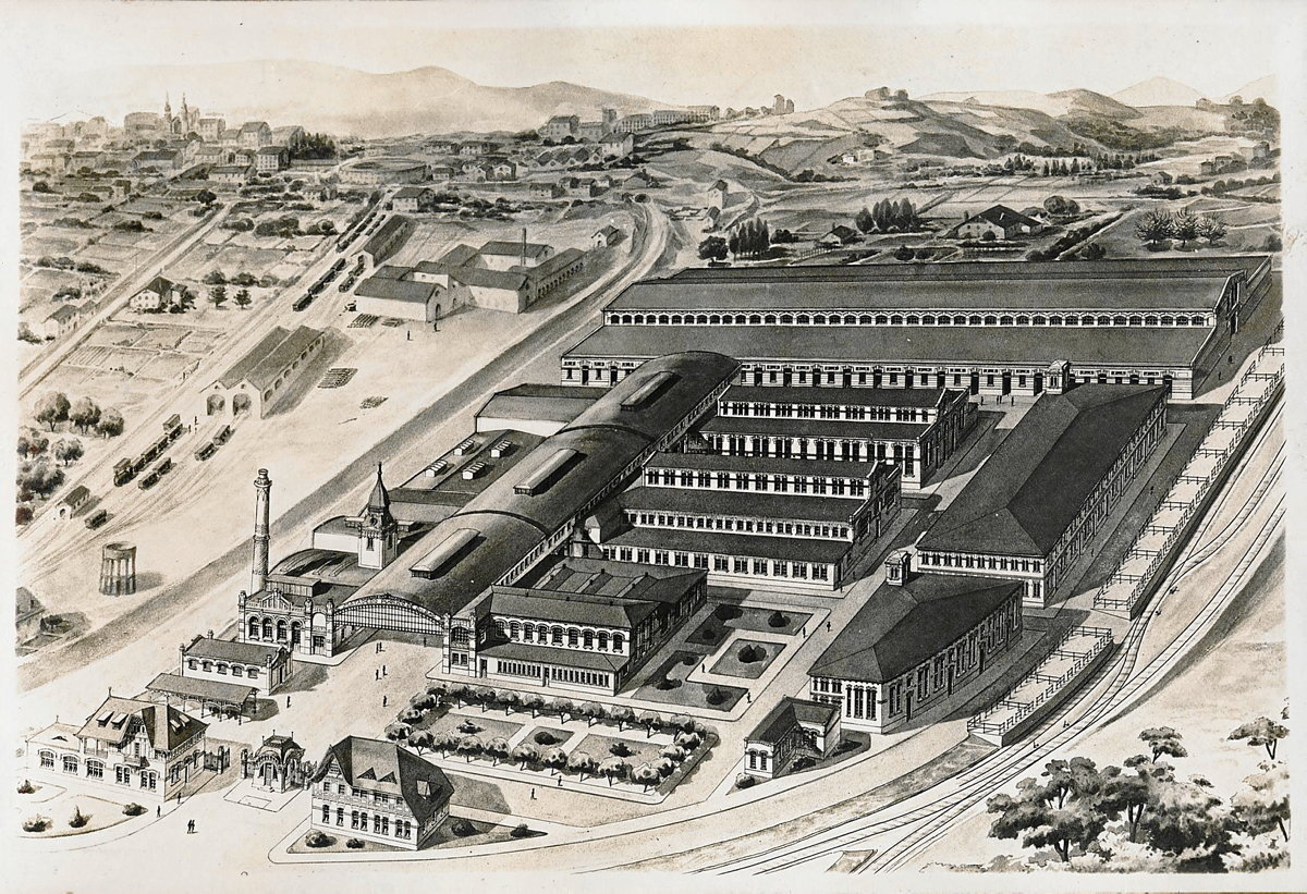 Recreación del proyecto de matadero municipal en el barrio de Iturrigorri. Lux (Archivo Municipal de Bilbo)