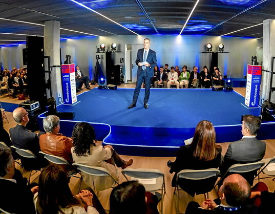 Imanol Rego, presidente de Innobasque, durante su intervención en el Global Innovation Day.