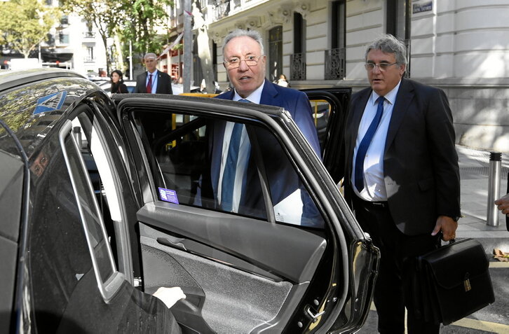 El presidente de Sidenor, José Antonio Jainaga, tras declarar en el juicio.