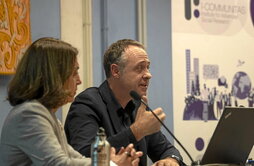 Patrici Calvo, durante su intervención sobre democracia e inteligencia artificial.