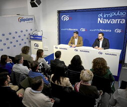 Reunión del Comité Ejecutivo del PP en Nafarroa, ayer.