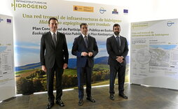 Mikel Jauregi e Imanol Pradales, en la presentación de la red troncal del hidrógeno.