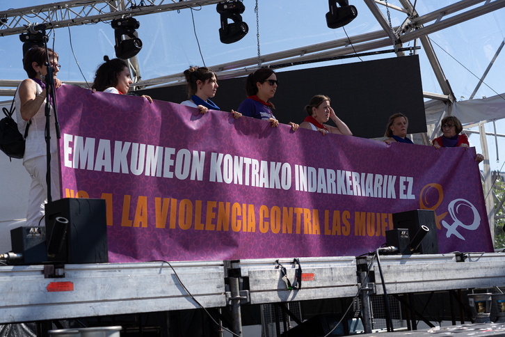 Imagen de archivo de una movilización del movimiento feminista de Iruñea.
