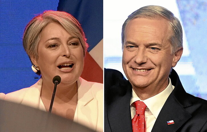 Jeannette Jara (izquierda) y José Antonio Kast (derecha).