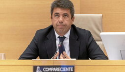 Carlos  Mazón, durante su comparencia en la comisión de investigación de la dana.