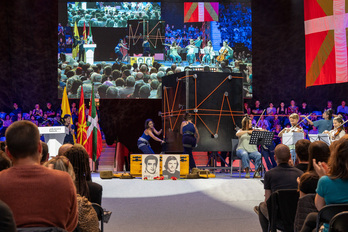 Homenaje tributado a Txiki y Otaegi por Sortu en Iruñea el pasado mes de septiembre.