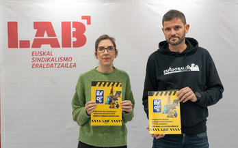 Ainhize Muniozguren eta Inko Iriarte astearte honetako aurkezpenean.