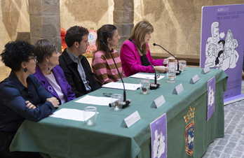 Presentación de la campaña contra la violencia machista por parte de las entidades lcoales navarras.