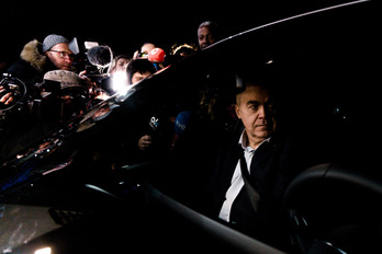 Santos Cerdán, ayer a su salida de la cárcel tras cinco meses.