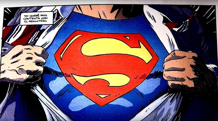 Imagen de una viñeta de Superman.