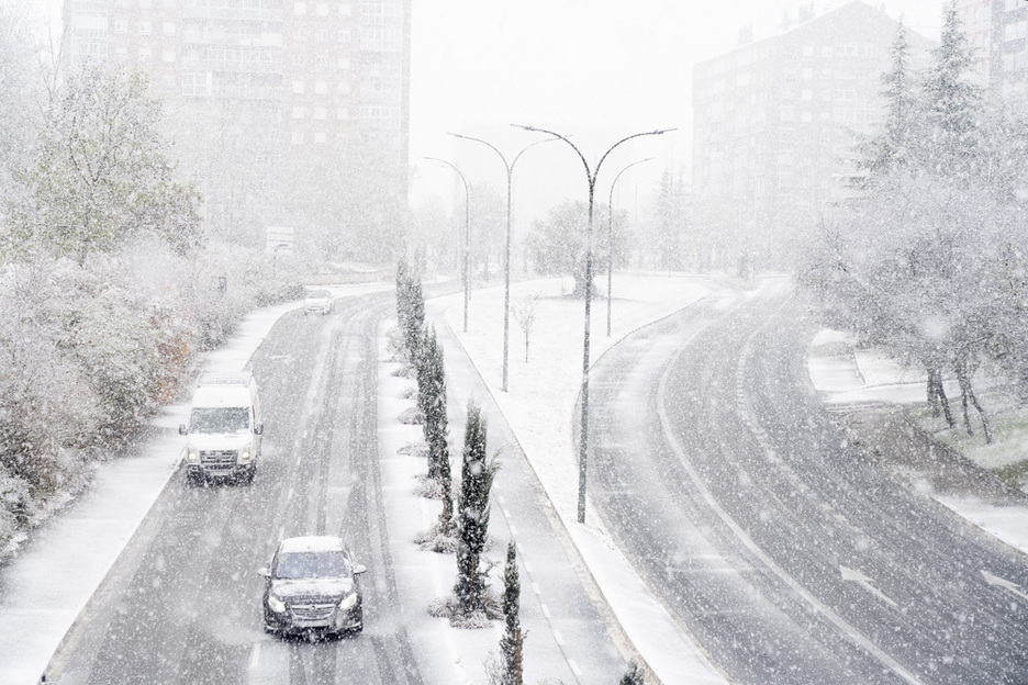 Manto blanco en la capital alavesa.