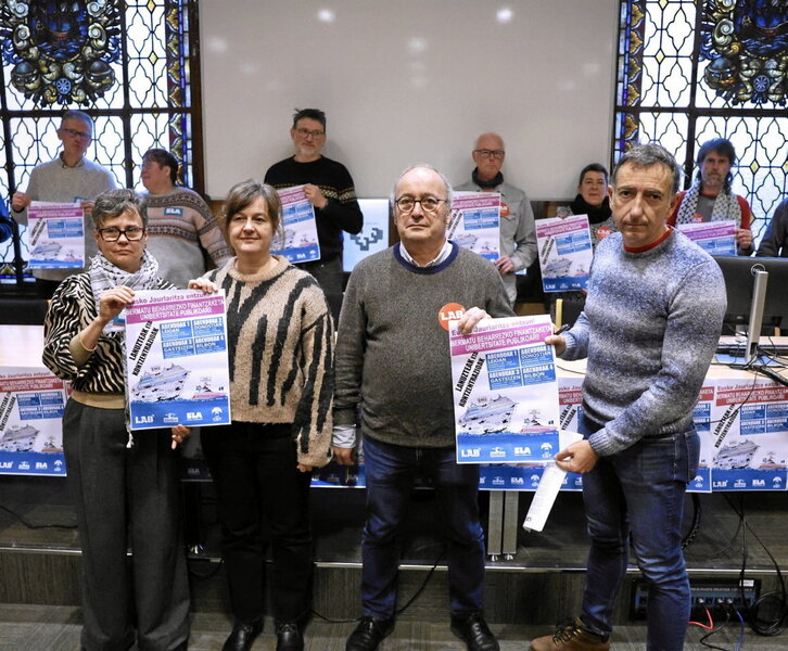 Sindikatuen agerraldia, EHUko Ekonomia eta Enpresa Fakultateko Elkano Atalean.