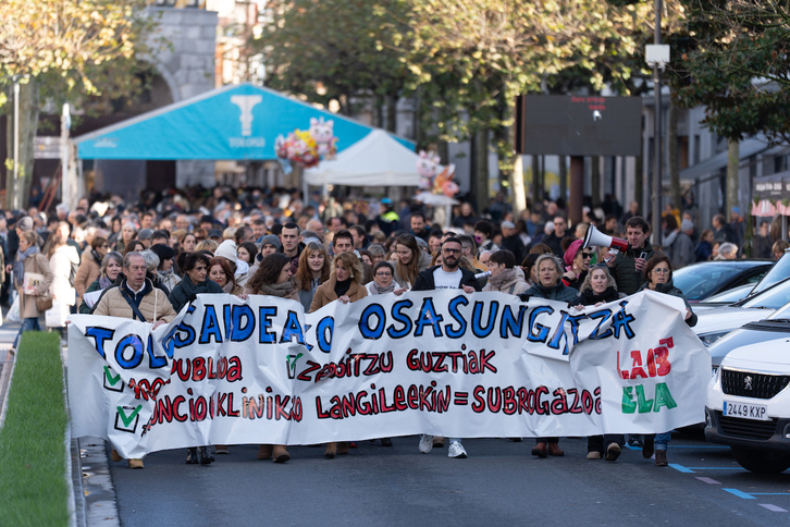 Manifestación celebrada este sábado en Tolosa.