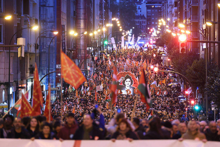 Arkaitz Rodriguez se ha mostrado «muy contento» con la manifestación de ayer en Bilbo.