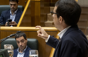 Pello Otxandiano, en una intervención en el Parlamento.