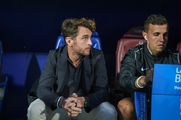 Ibai Gómez en su visita a Ipurua en el Eibar-Andorra de este curso.