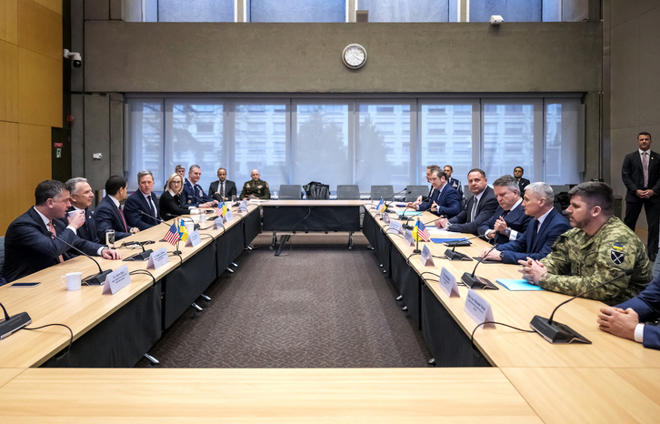 Reunión de representantes de EEUU y Ucrania en Ginebra, el pasado domingo.