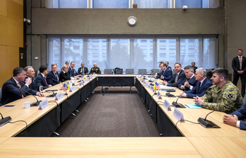  Reunión de representantes de EEUU y Ucrania en Ginebra, el pasado domingo.