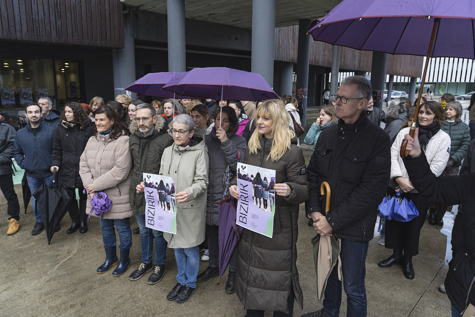 Concentración en el campus de Leioa de la EHU. Concentración en el campus de Leioa de la EHU.