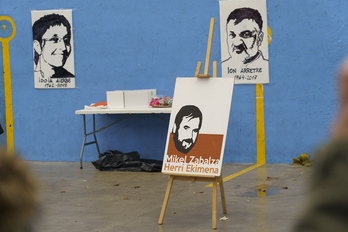 Zabalza eta sarekada hartan harrapatutako beste batzuen irudiak, Agoitzen eginiko ekitaldi batean.