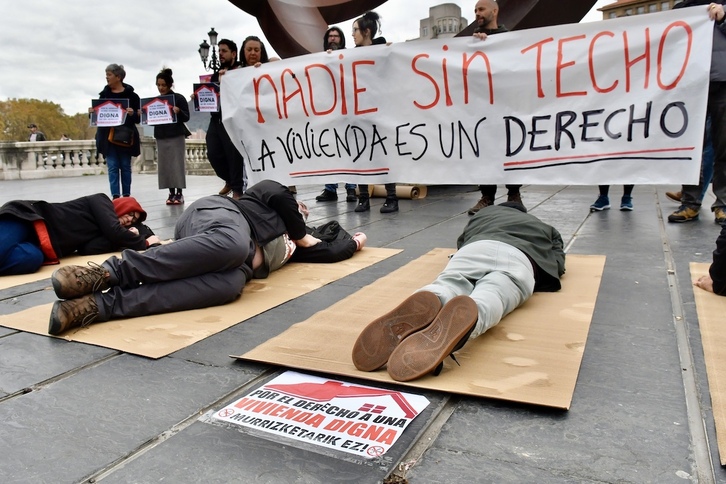 Movilización por el derecho a la vivienda la pasada semana en Bilbo.