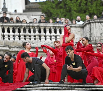 Actuación de la Compagnia Nazionale Del Ballettoen Roma.
