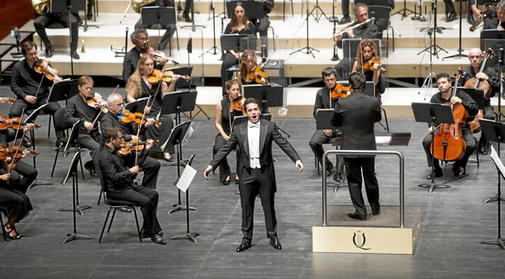 Xabier Anduaga, durante un concierto en la Quincena Musical donostiarra.