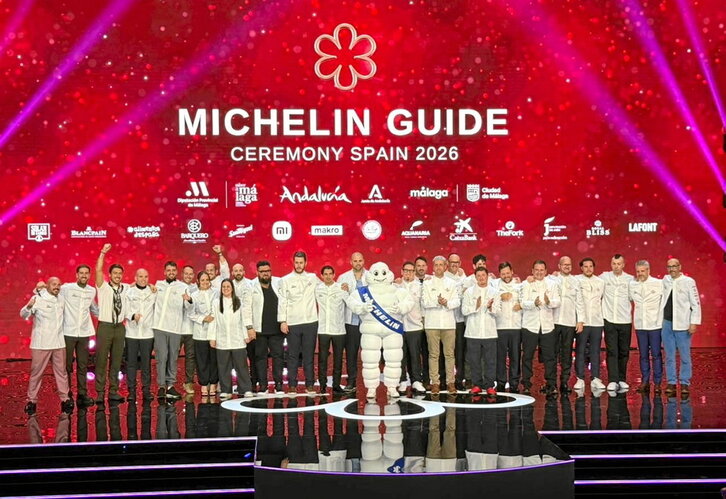 Todos los galardonados con su primera estrella en el acto de ayer.