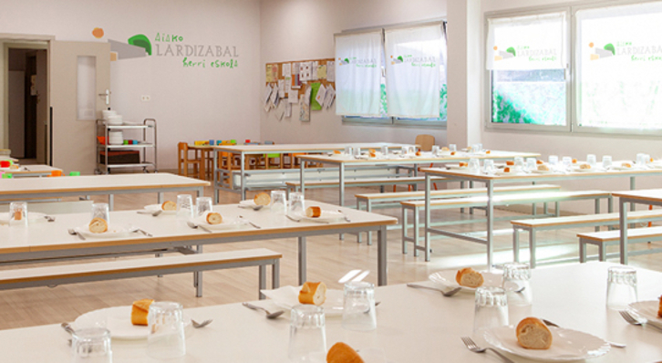 Comedor de Lardizabal de Aia, una de las escuelas en que se implantará esta instalación.