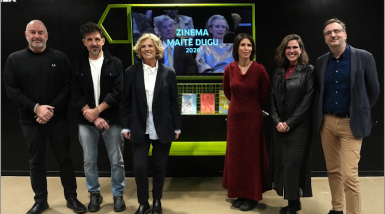 Representantes de Donostia Kultura, Filmoteca Vasca, Zinemaldia, Elías Querejeta Zine Eskola y Tabakalera, en la presentación.