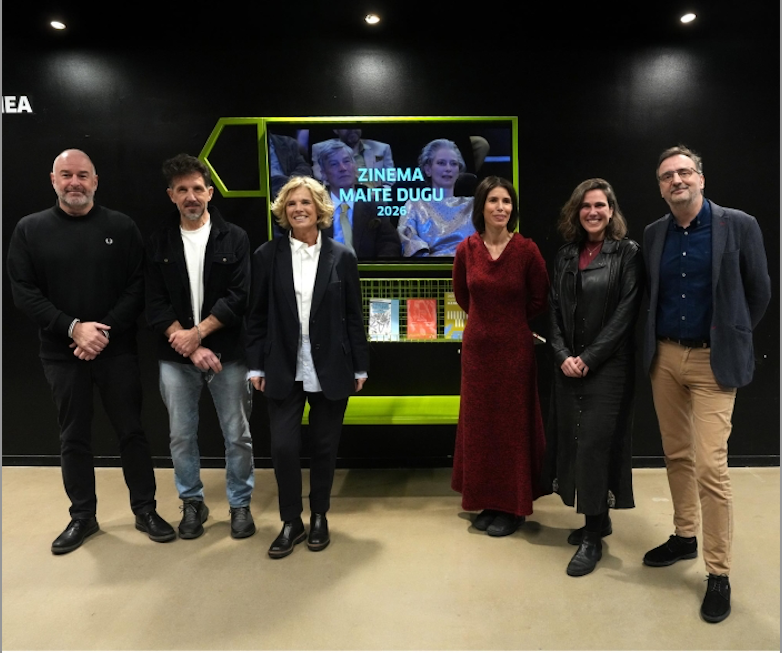 Representantes de Donostia Kultura, Filmoteca Vasca, Zinemaldia, Elías Querejeta Zine Eskola y Tabakalera, en la presentación.
