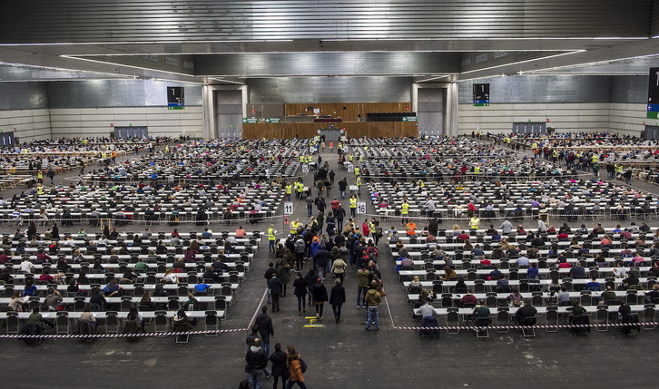 Imagen de los exámenes de la OPE, celebrados en el BEC de Barakaldo.