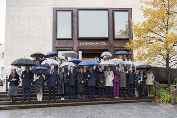 Gobierno y cargos de la Administración en la concentración del pasado 25 de noviembre.