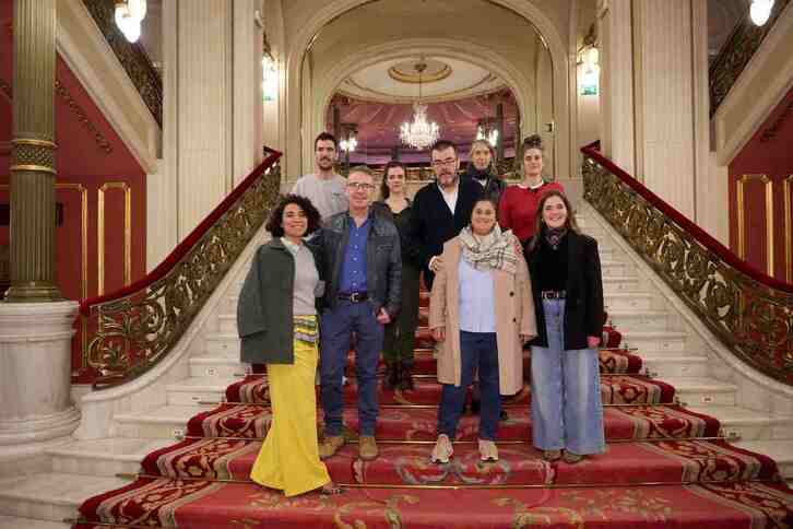 Imagen tomada tras la lectura del palmarés, en el Teatro Ariaga.