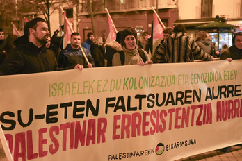 Movilización de Palestinarekin Elkartasuna este viernes en Iruñea.