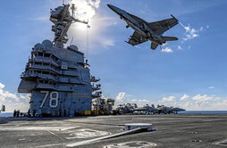 Portaaviones USS Gerald. R. Ford, desplegado en el Caribe como amenaza a Venezuela.