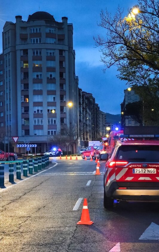 El lugar del accidente en Burlata.