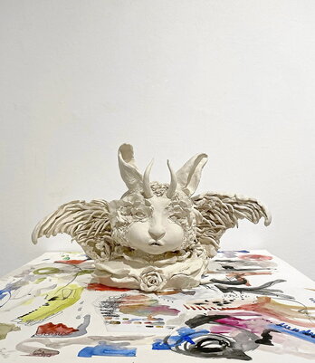 Una de las piezas que conforman la muestra «El despertar del retorno oculto», que se puede visitar en Aranburu Jauregia de Tolosa hasta mediados de este mes.